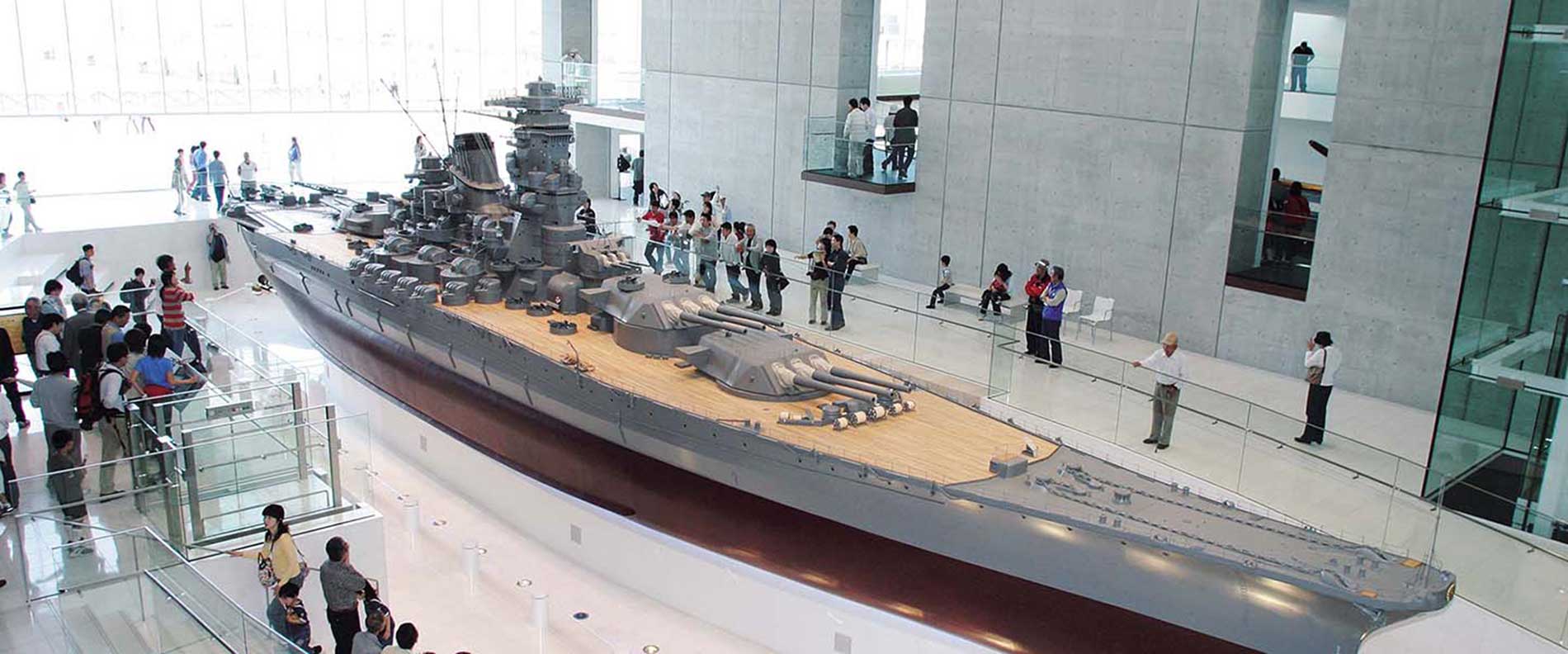 Maquette au 1/10e du croiseur Yamato au Musée Yamato de Kure (Hiroshima) -- Photo Visit Hiroshima. -