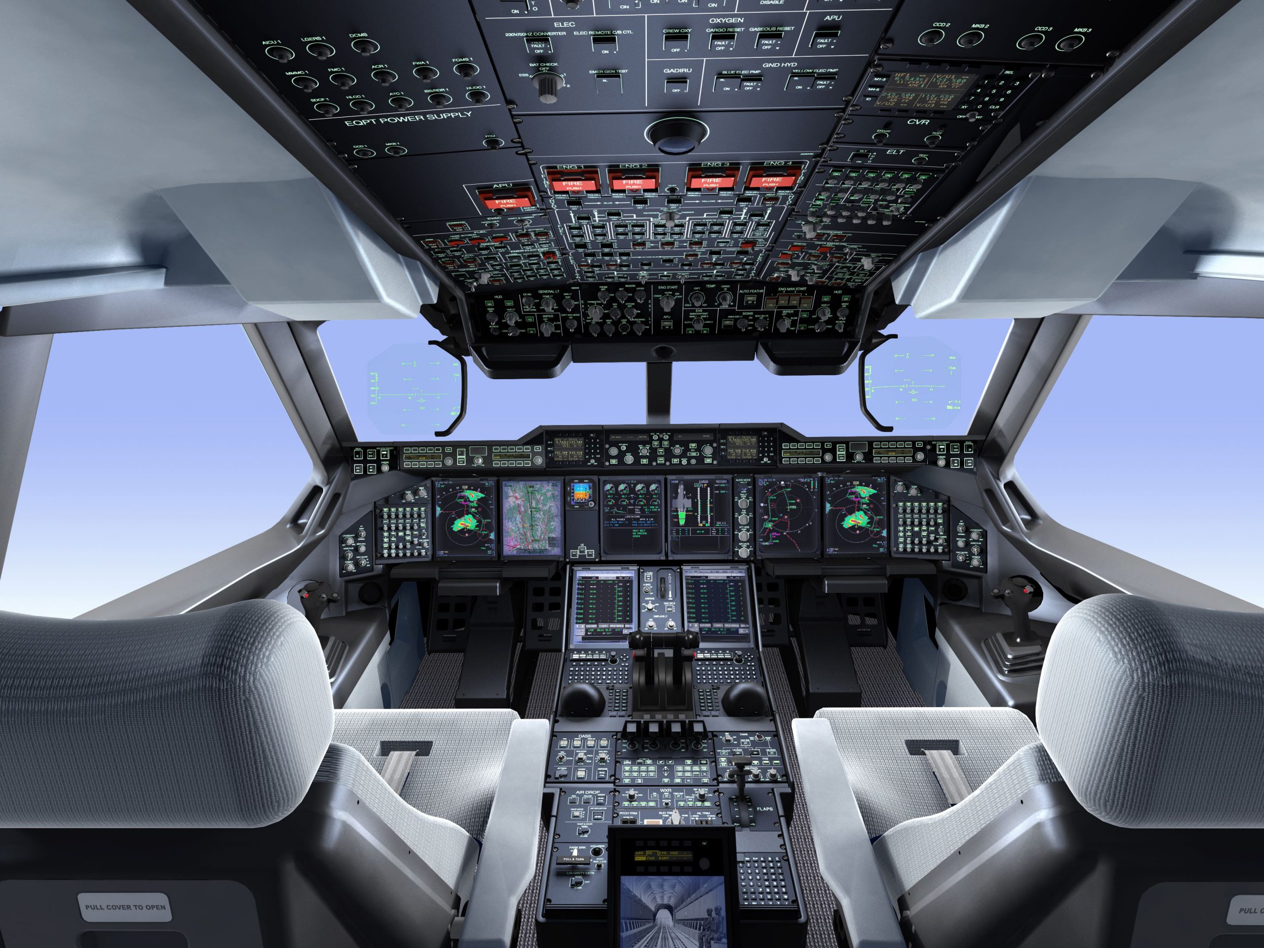 Le tableau de bord de l'A400M est dérivé de celui de l'A380 -- Photo © Airbus. -