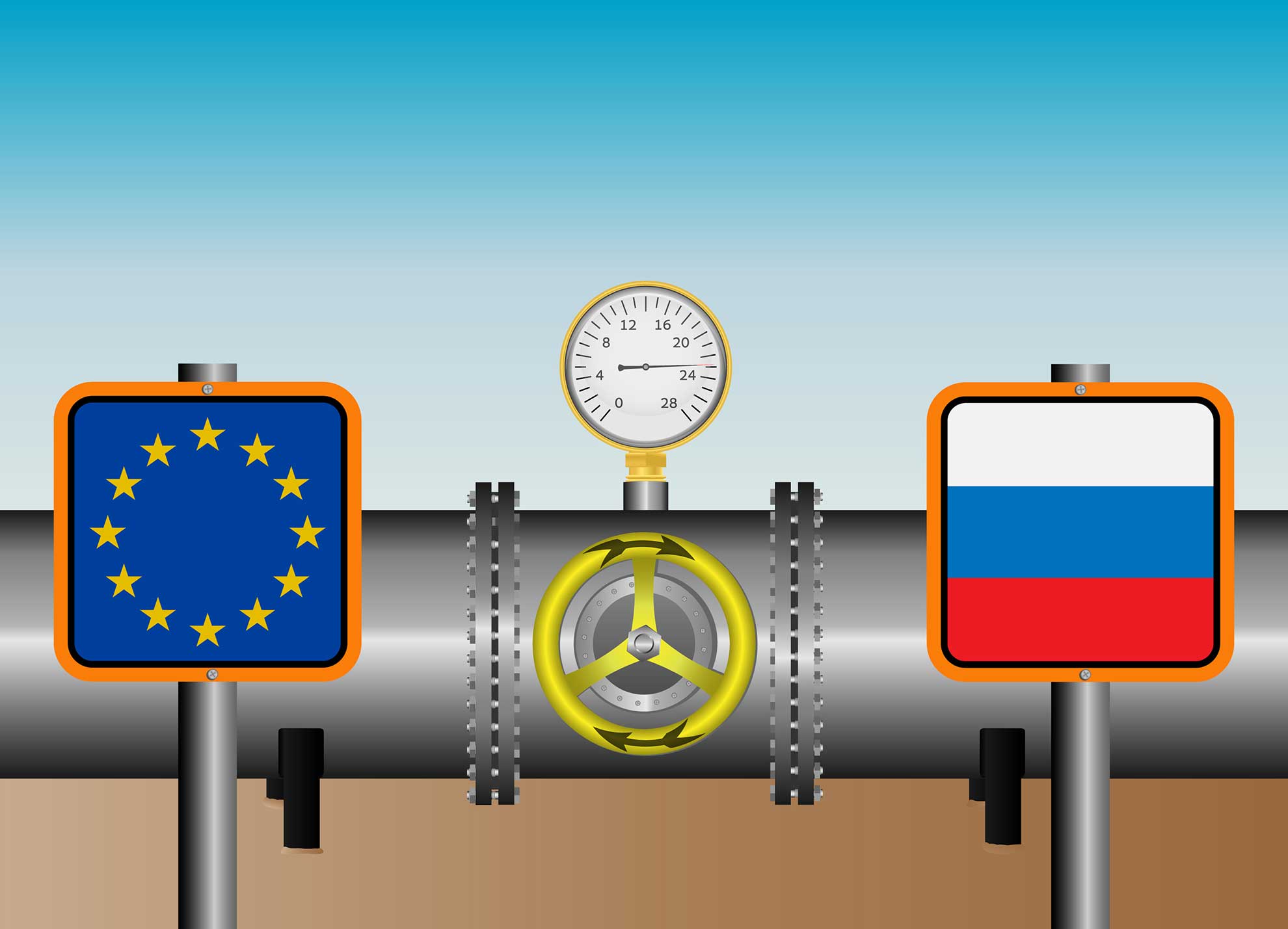 Le pipe-line entre la Russie et l'Europe -- Dessin BS © WindArt. -