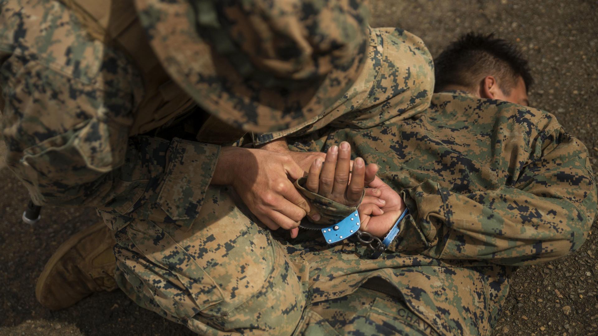 Practicing capturing enemy personnel -- Photo USMC © Sgt. Carlos Cruz Jr. -
