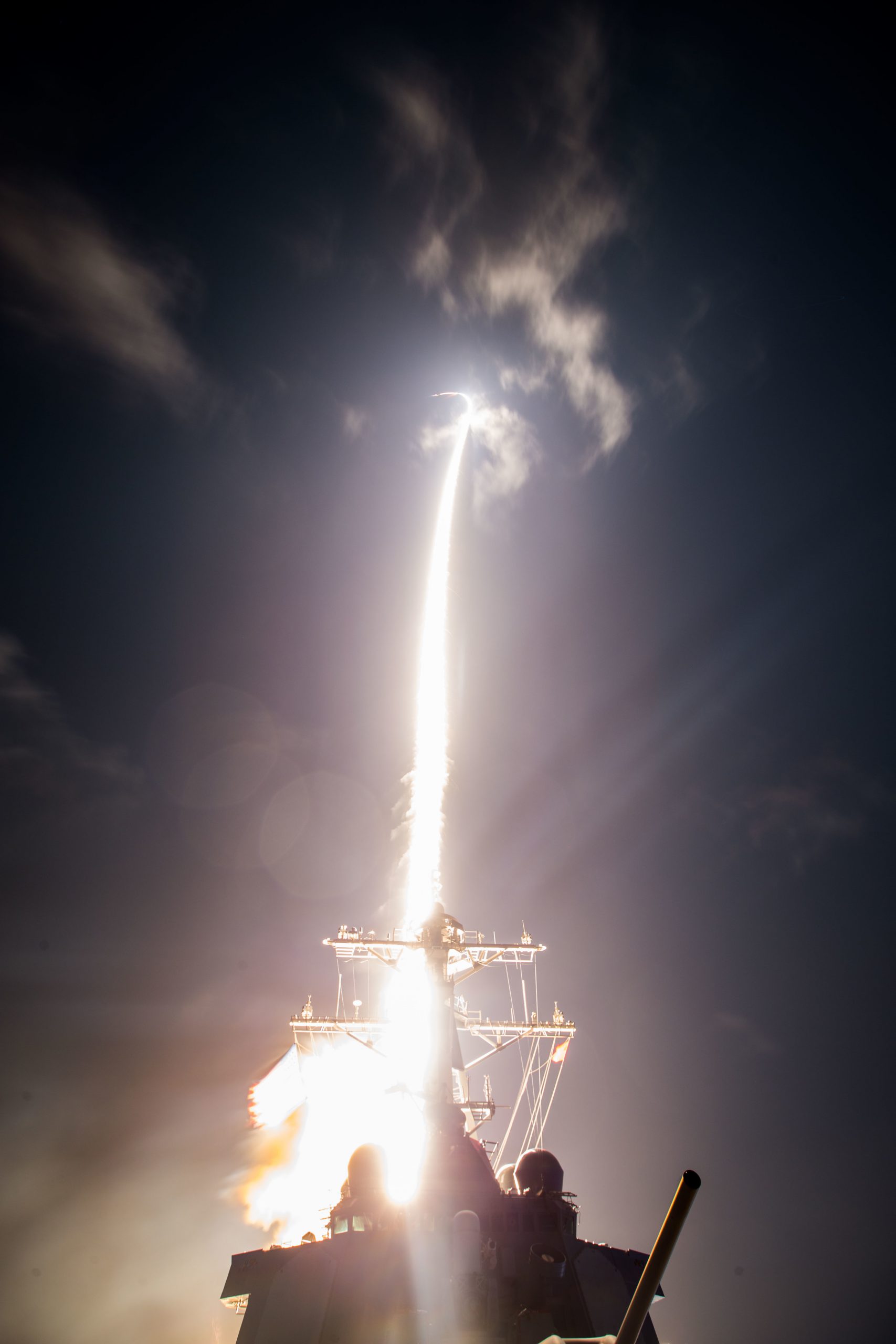 U.S. Missile Defense Agency personnel, sailors aboard the USS John Paul Jones and members of Japan’s defense ministry conduct a flight test off the west coast of Hawaii, Feb. 3, 2017. The test resulted in the first intercept of a ballistic missile target using the Standard Missile-3 Block IIA. DoD photo by Leah Garton. -