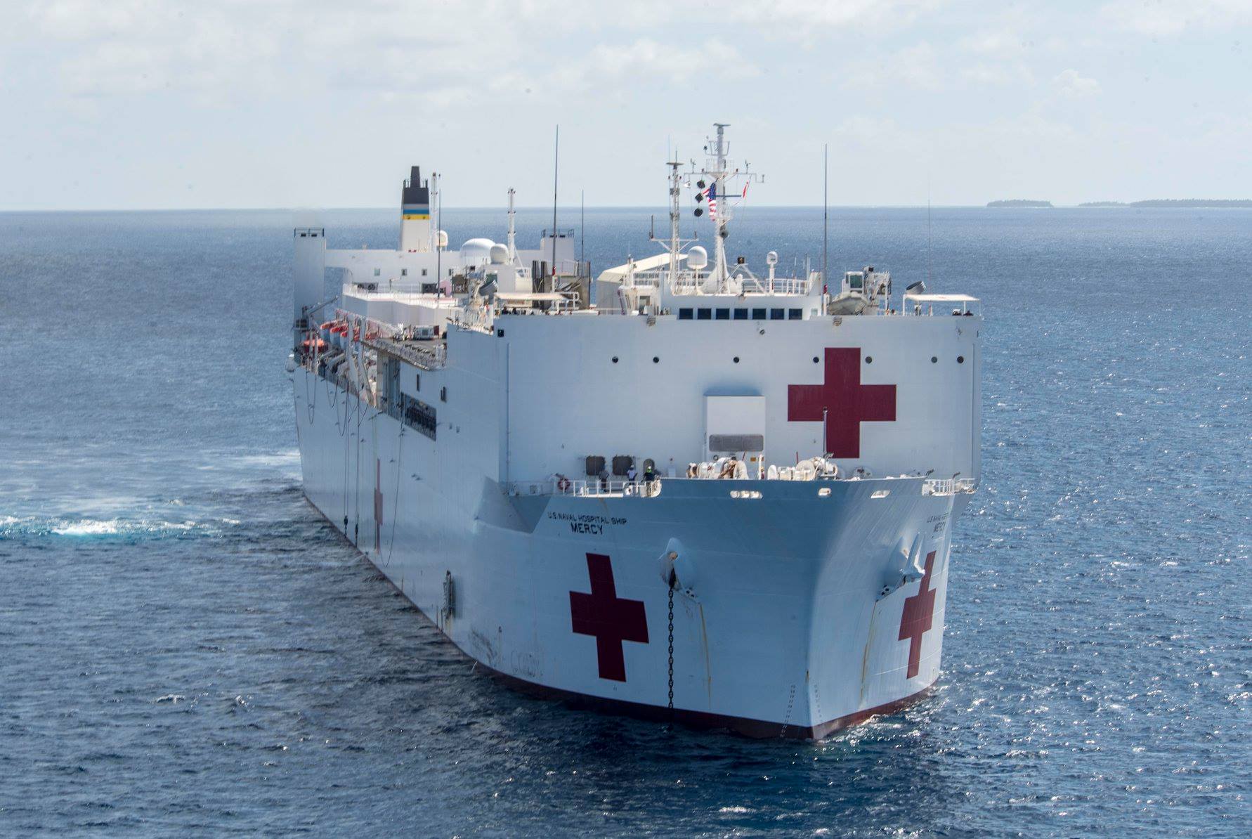 <p>The Military Sealift Command hospital ship USNS Mercy departed its home port of San Diego Feb. 23 in support of the 13th Pacific Partnership mission. US Navy Photo.</p> -