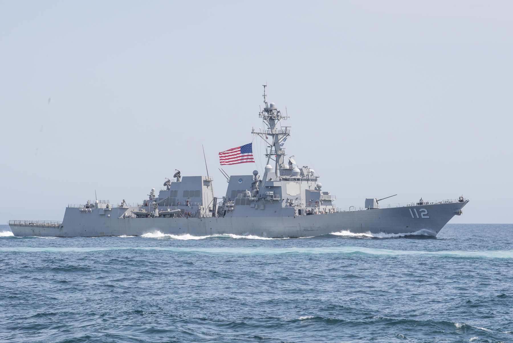 PACIFIC OCEAN (May 3, 2017) The Arleigh Burke-class guided-missile destroyer USS Michael Murphy (DDG 112) transits the western Pacific. The U.S. Navy has patrolled the Indo-Asia-Pacific routinely for more than 70 years promoting regional peace and security. U.S. Navy photo by Mass Communication Specialist 2nd Class Nathan K. Serpico. -