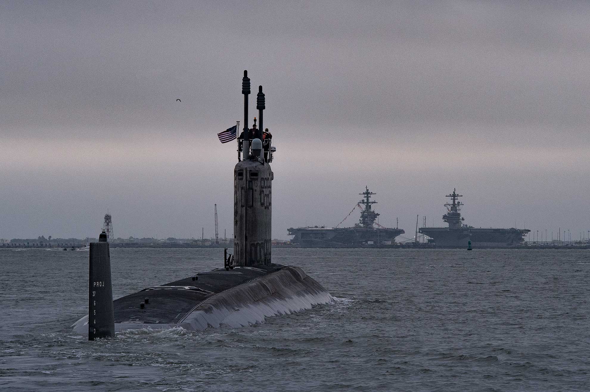 Atlantic Ocean (May 22, 2018) The Virginia-class attack submarine Pre-Commissioning Unit (PCU) Indiana (SSN 789) departs Newport News Shipbuilding to conduct Alpha sea trials in the Atlantic Ocean. Indiana will be commissioned Saturday, Sept. 29, 2018, in Port Canaveral, Fla. -- U.S. Navy photo courtesy of General Dynamics Electric Boat by John Whalen. -