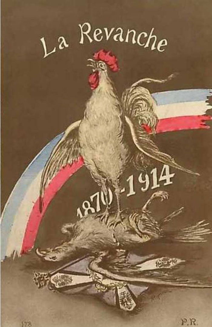 1914 : Time for revenge for the French rooster against German Eagle... Toulouse Town Hall Archives -