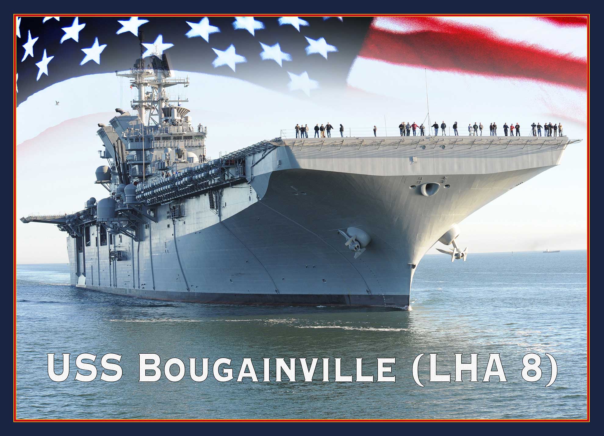 Washington D.C. (Nov. 8, 2016) A graphic representation of the future USS Bougainville (LHA 8) -- U.S. Navy photo illustration by Petty Officer 1st Class Armando Gonzales. -