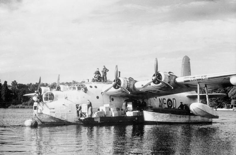 Sunderland 201 Sqn on Havel during Berlin Airlift 1948 -- Royal Air Force © photo. -