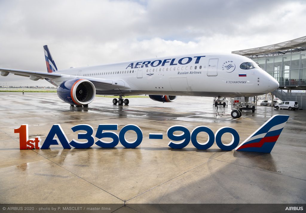 first a350 900 aeroflot msn383 with letters delivery ceremony