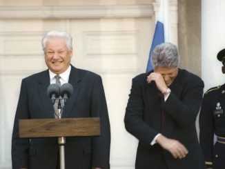 Boris Yeltsine and Bill Clinton on October 24, 1995