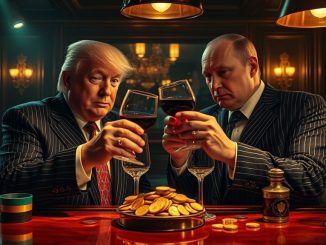 Poutine trinquant avec son ami Poutine — Photo © IA/E-S