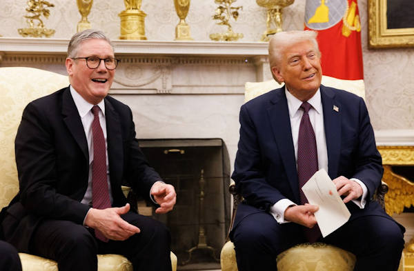Donald Trump with Keir Starmer - Picture by Simon Dawson No 10 Downing Street