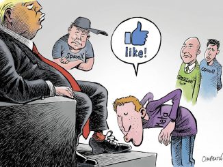 Trump, Zuckerberg, Bezos, Elon Musk, Sam Altman & Co — © Patrick Chappatte dans Le Temps (Genève)