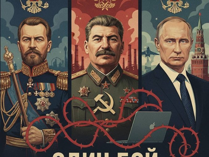 Tsar Nicolas II, Staline, Potine, même combat — Illustration © European-Security
