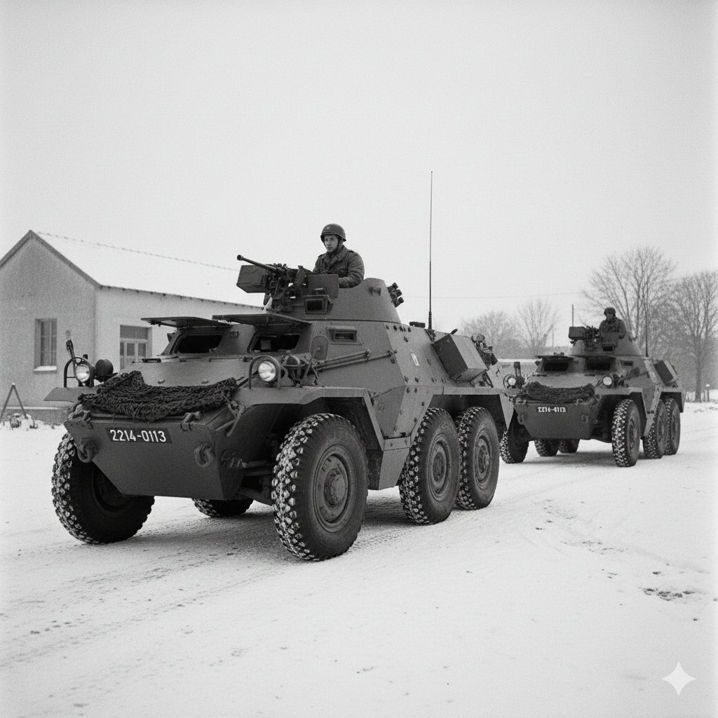 Manœuvres du P.A.M. avec le 17e RGP (02.1986) — Archives © Photo Gendarmerie Nationale