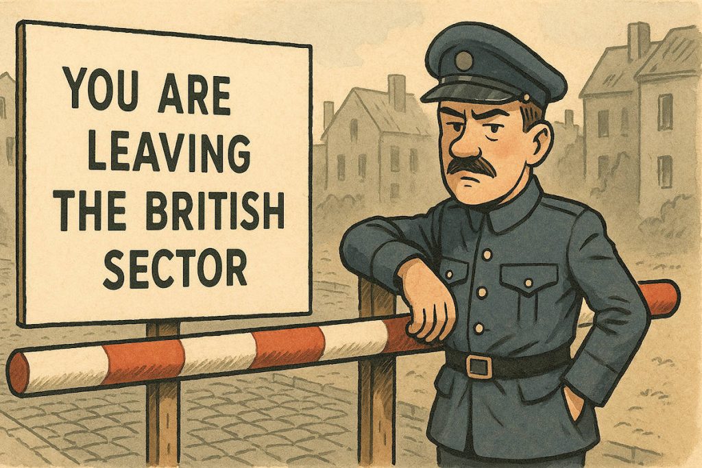 - Garde frontiere britannique a un poste de controle UK1 Garde-frontière britannique à un poste de contrôle de Berlin-Ouest — Illustration © European-Security
