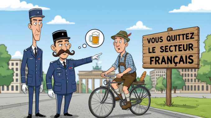Gendarme à un poste de contrôle de Berlin-Ouest — Illustration © European-Security