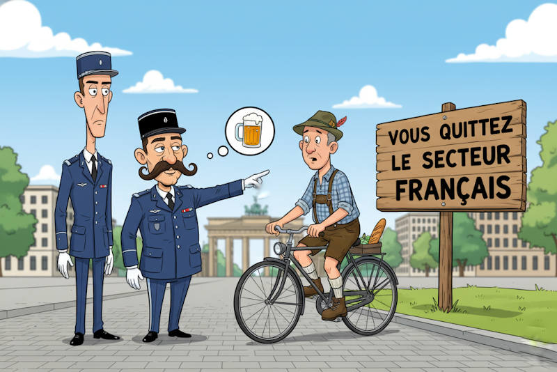 - Gendarme Caricature 4c2 1 Gendarme à un poste de contrôle de Berlin-Ouest — Illustration © European-Security