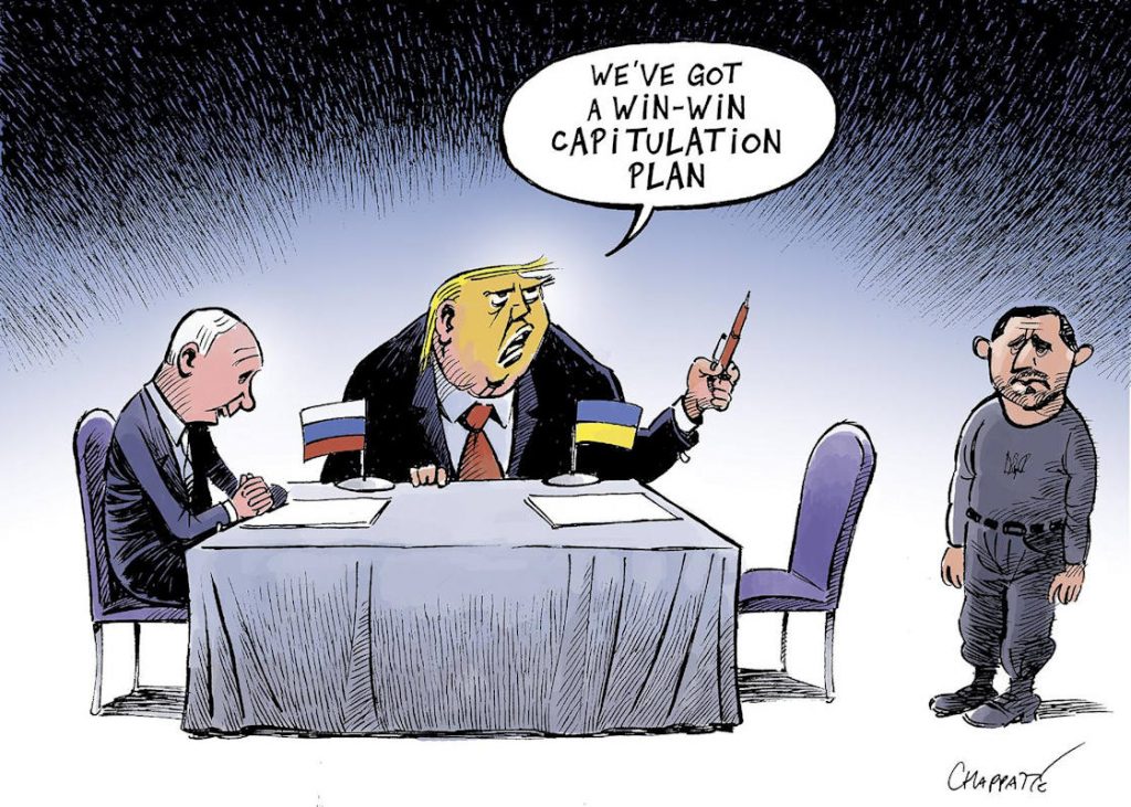 Patrick Chappatte_Trump- Poutine & Zelensky_20251122