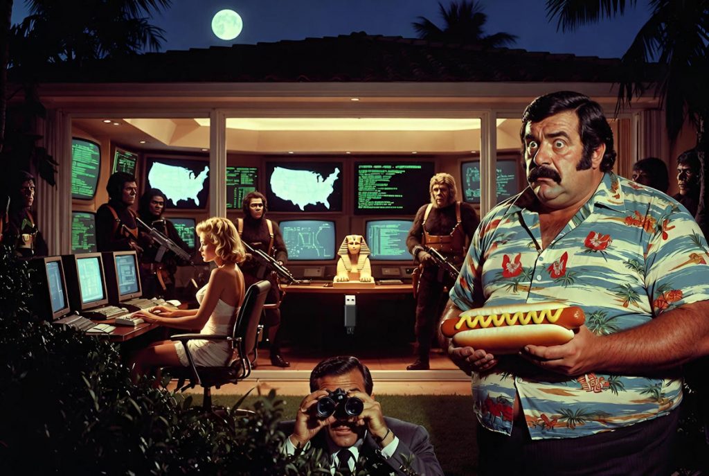 Elles utilisent la clé de chiffrement planquée dans cette statue de Sphinx sur la table basse — Photo © E-S