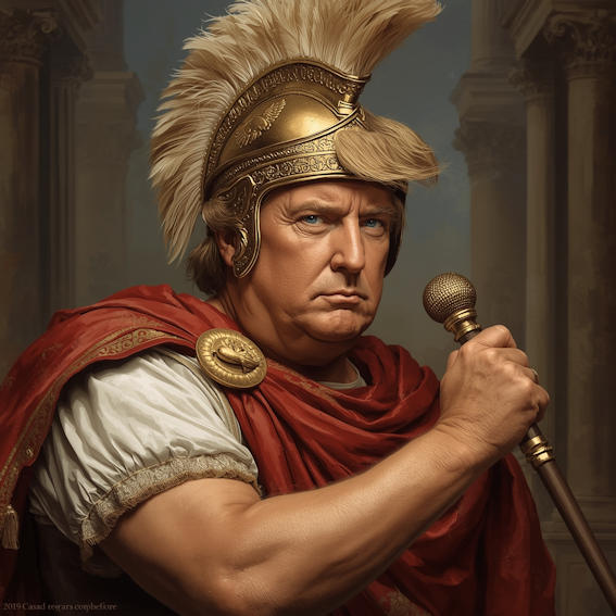 Donald Trump pose en César — Photo AI © European-Security