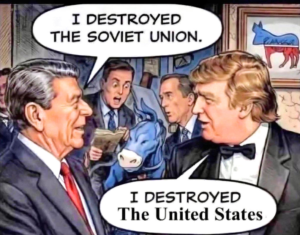 Don Trump & Ron Reagan — Cartoon © European-Security