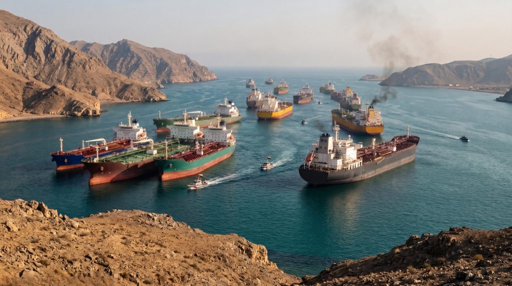 - Hormuz 051b1 Pétroliers à l'arrêt dans le détroit d'Ormuz — Photo © European-Security