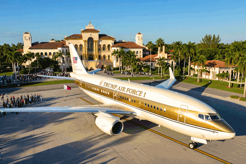 - Trump Air Force 1 A1 Entre des leurres et une toilette en or, le secret Service a choisi — Image AI © European-Security