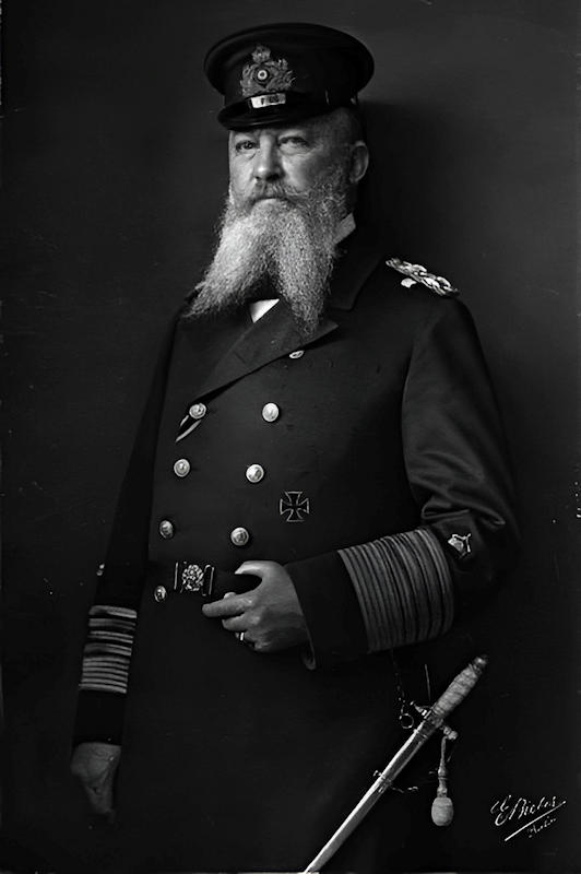 German Admiral Alfred von Tirpitz (1849 - 1930), circa 1903. (Photo by Estate of Emil Bieber/Klaus Niermann/Getty Images)