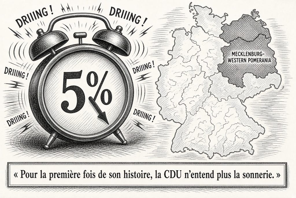 - 2026 0921 Elections Desastre CDU 01a Pour la première fois de son histoire, la CDU n’entend plus la sonnerie — Illustration IA © European-Security