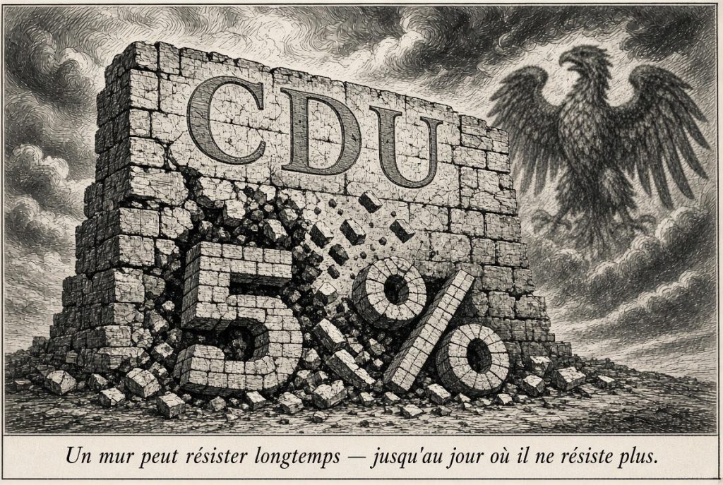 - 2026 0921 Elections Desastre CDU 02a Merz et les élections allemandes © Illustration IA © European-Security