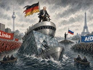 Le bateau de la CDU sombre dans la Spree avec son commandant, Friedrich Merz © European-Security