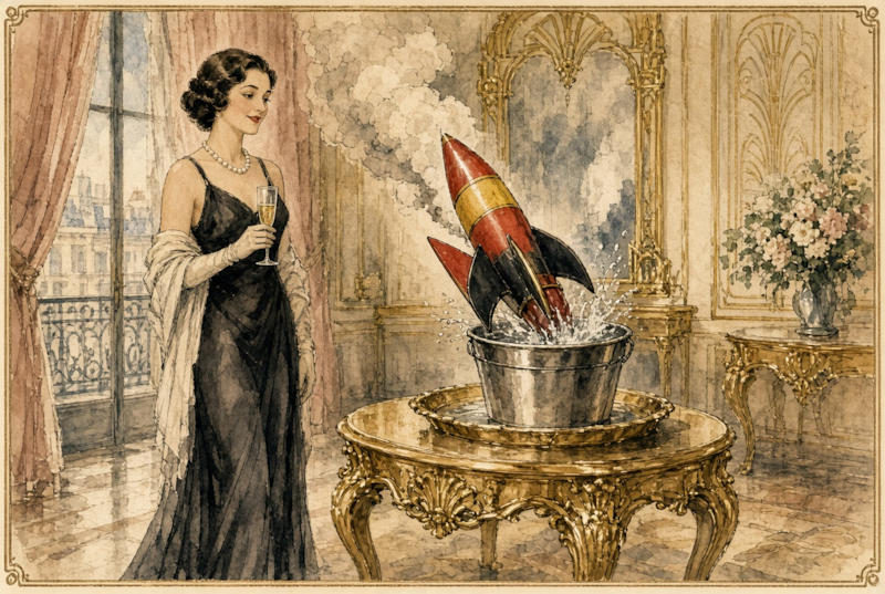 - Fille de marquise insouciante 1 La fusée BSW décolle, retombe, et finit noyée dans son propre seau : « Wer BSW wählt, kann Kanzler Friedrich Merz stürzen », promettait Wagenknecht — Illustration IA © European-Security