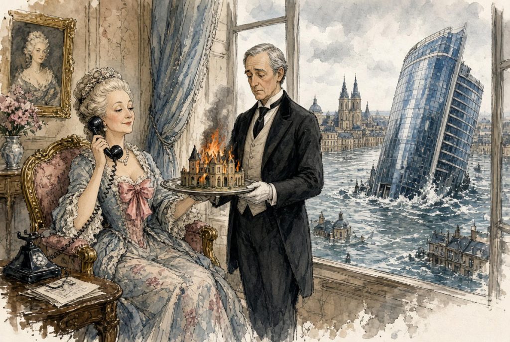 - Madame la marquise 01a Le majordome Güntehr et la marquise — Illustration IA © European-Security