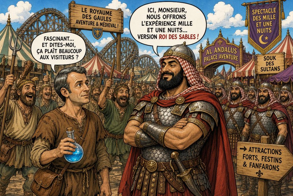 Le Royaume des Gaules rencontre le Royaume des Sables : à Cergy-Pontoise, le grand huit sera peut-être moins vertigineux que les 6 milliards annoncés — Illustration IA © European-Security