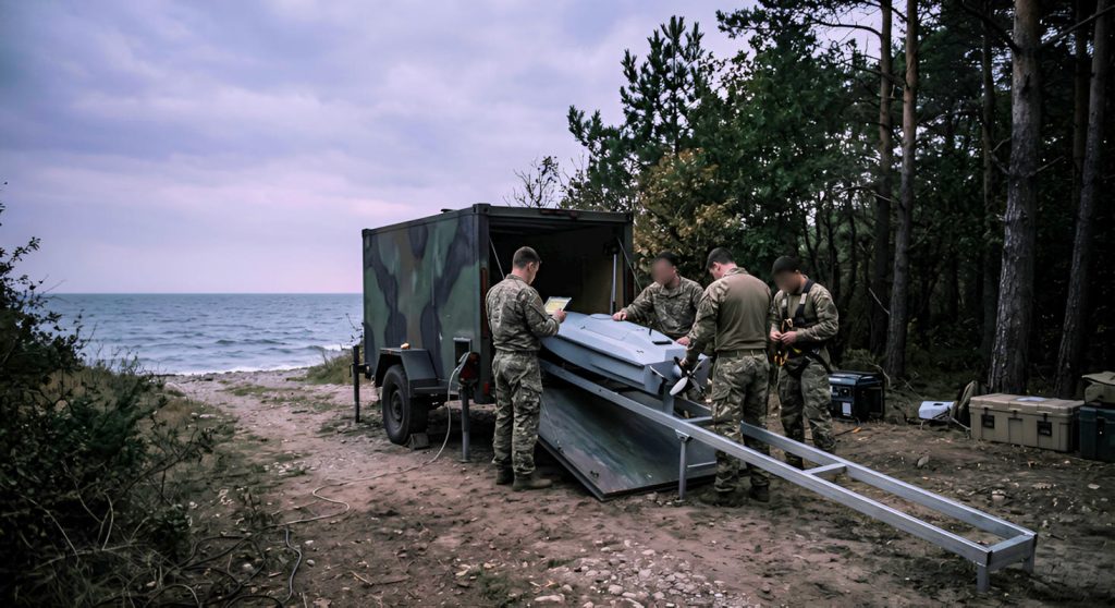 - Preparation du lancement dun drone naval ukrainien 02b Drone naval ukrainien Sea Baby