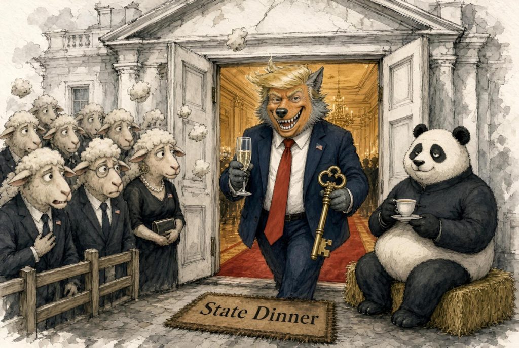 - Trump mechant loup Xi en panda 2b Donald Trump en loup et Xi en panda
