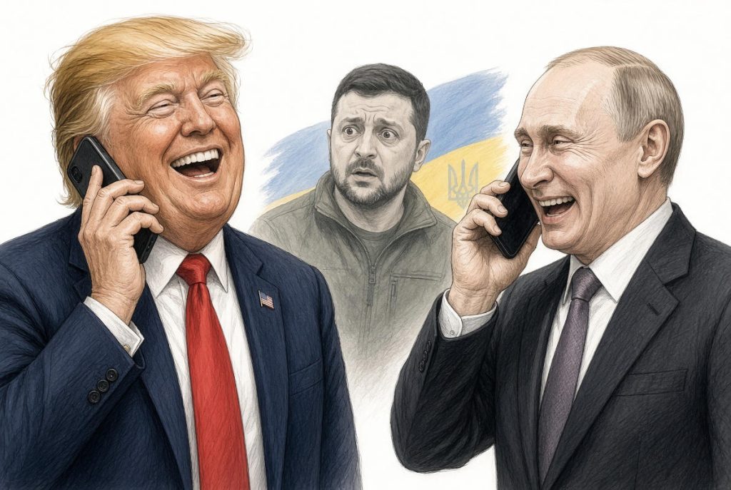 Donald Trump et Vladimir Poutrine rigolent aux dépends de Volodymir Zelensky