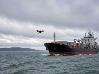 Drone lancé depis un navire de la flotte fantôme russe